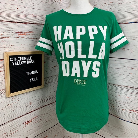 PINK Victoria's Secret Tops - Pink Victoria’s Secret “Happy Holla Days” Shirt